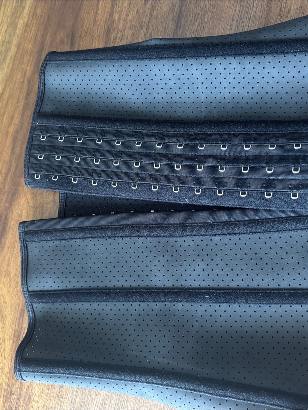 Anna Black Perforated Waist Trainer with Label Detail